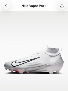 Nike Men’s Vapor Pro 1 Cleats - White/Black size 12, barely used